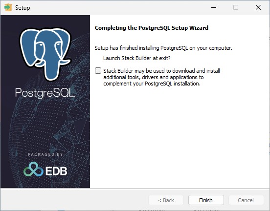 PostgreSQL finish